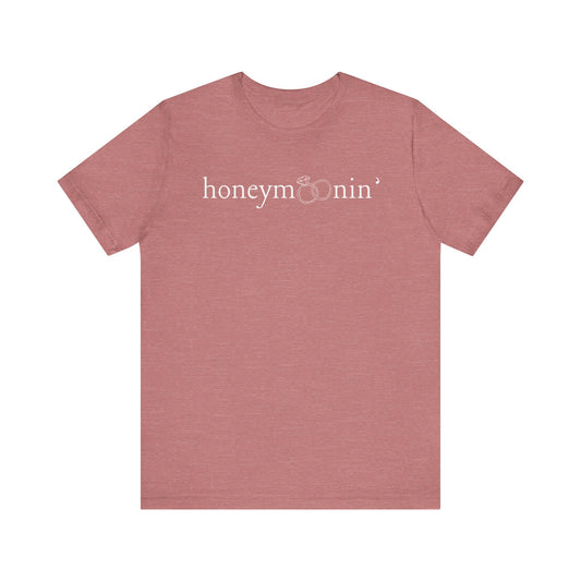 Honeymoonin' Rings White Text T-shirt