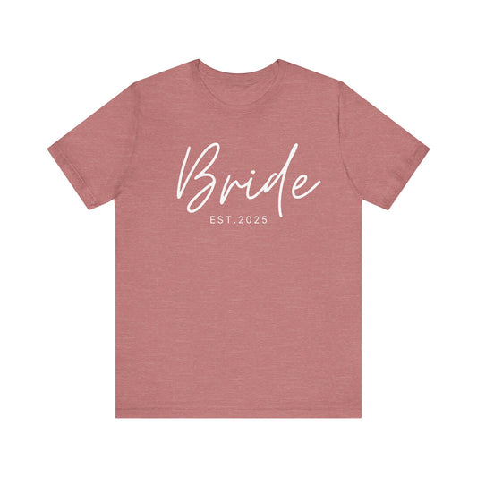 Bride Cursive White Text T-shirt