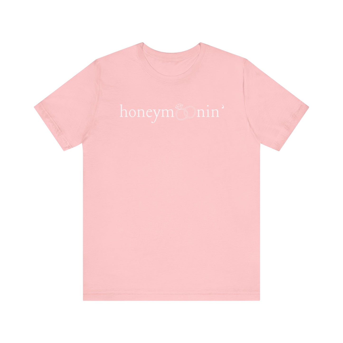 Honeymoonin' Rings White Text T-shirt