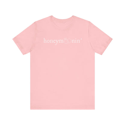 Honeymoonin' Rings White Text T-shirt