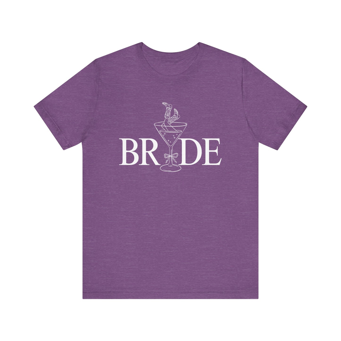 Bride Cowgirl Martini white Lettering T-shirt