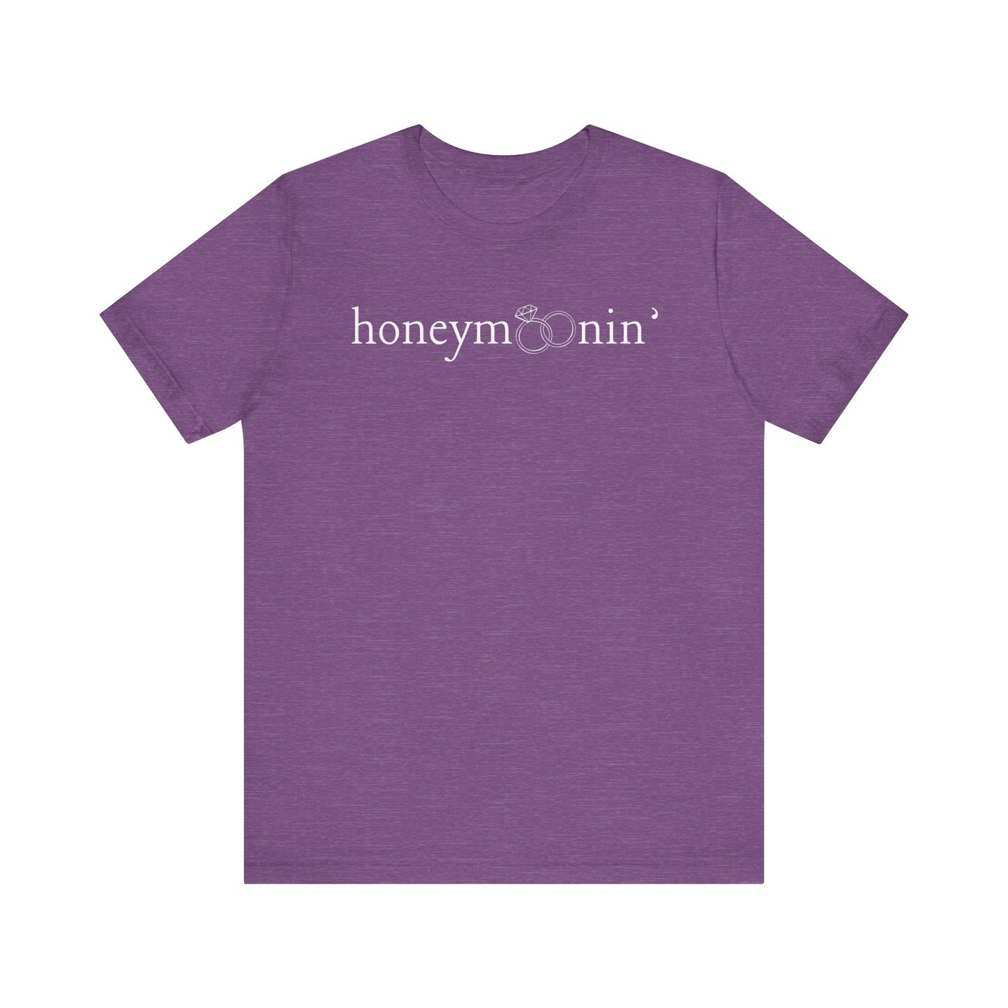 Honeymoonin' Rings White Text T-shirt