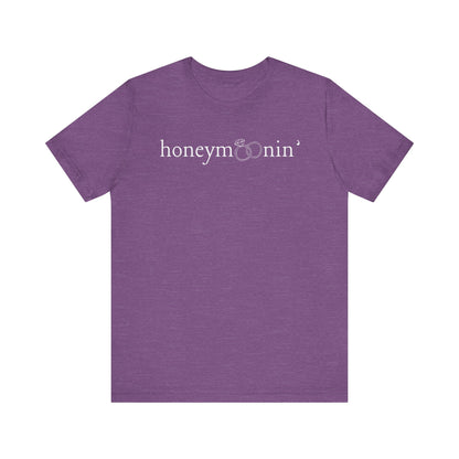 Honeymoonin' Rings White Text T-shirt