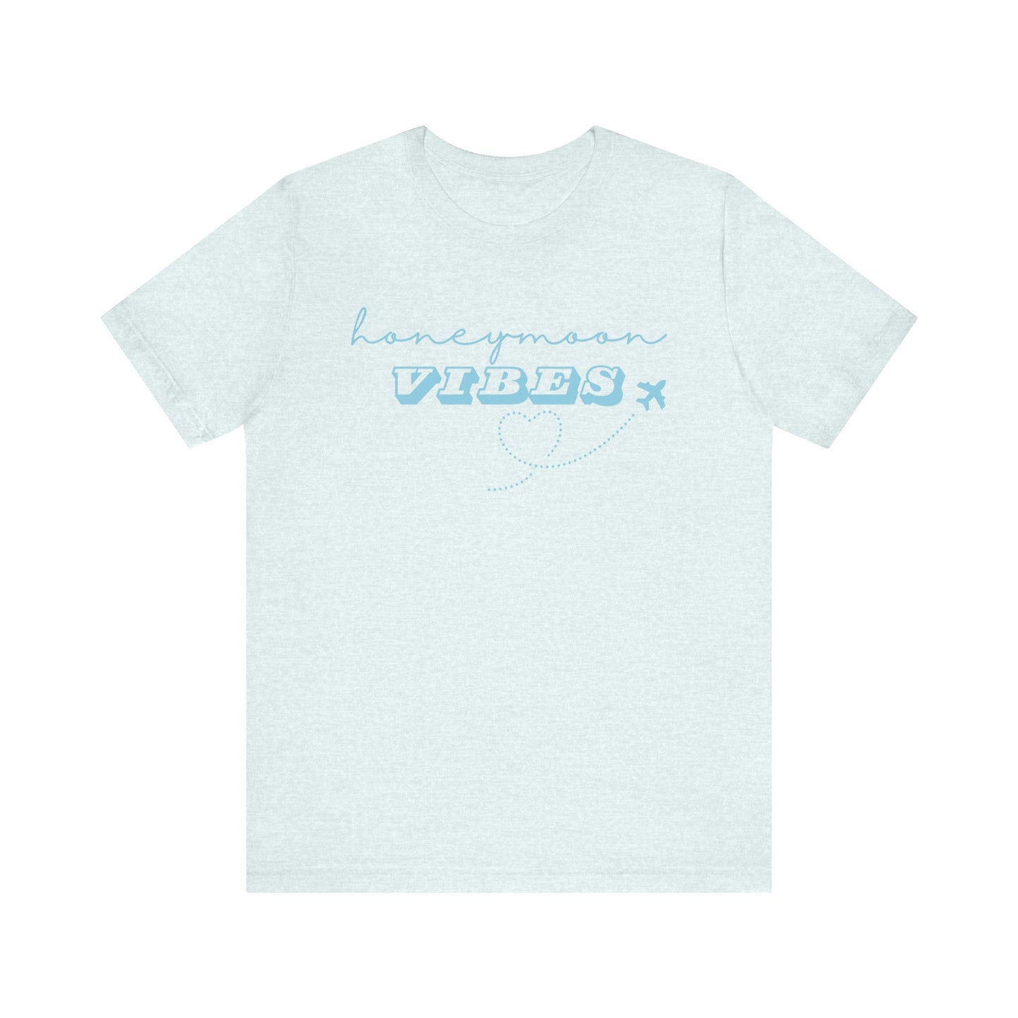 Honeymoon Vibes Blue Text T-shirt