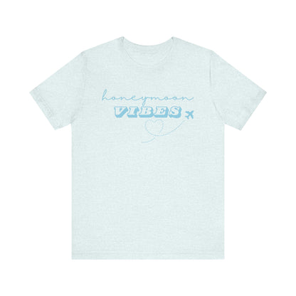 Honeymoon Vibes Blue Text T-shirt