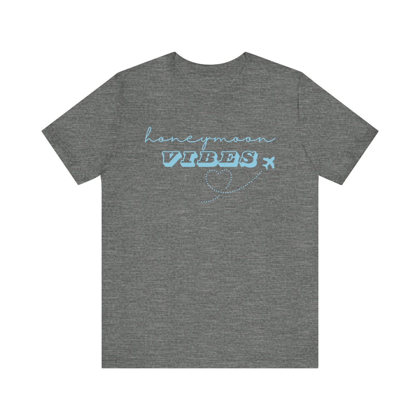 Honeymoon Vibes Blue Text T-shirt