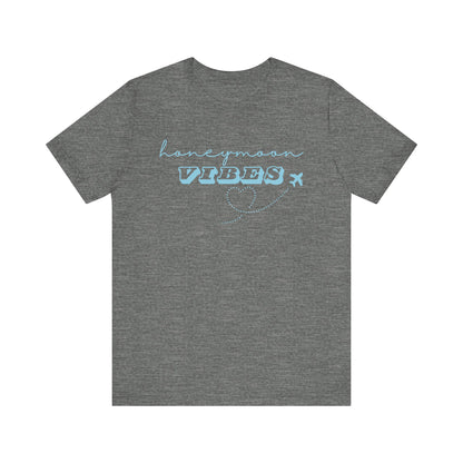 Honeymoon Vibes Blue Text T-shirt