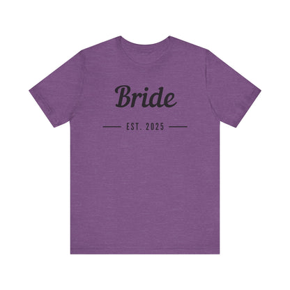 Bride Est. 2025 Black Text T-shirt