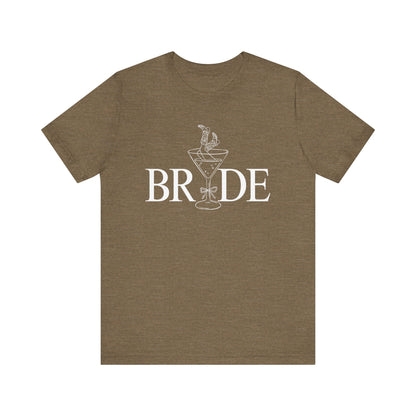 Bride Cowgirl Martini white Lettering T-shirt