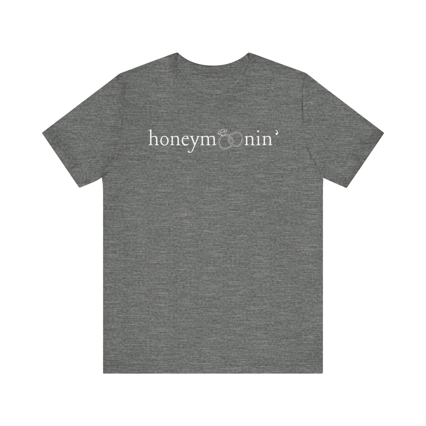 Honeymoonin' Rings White Text T-shirt