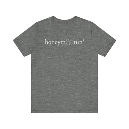 Honeymoonin' Rings White Text T-shirt