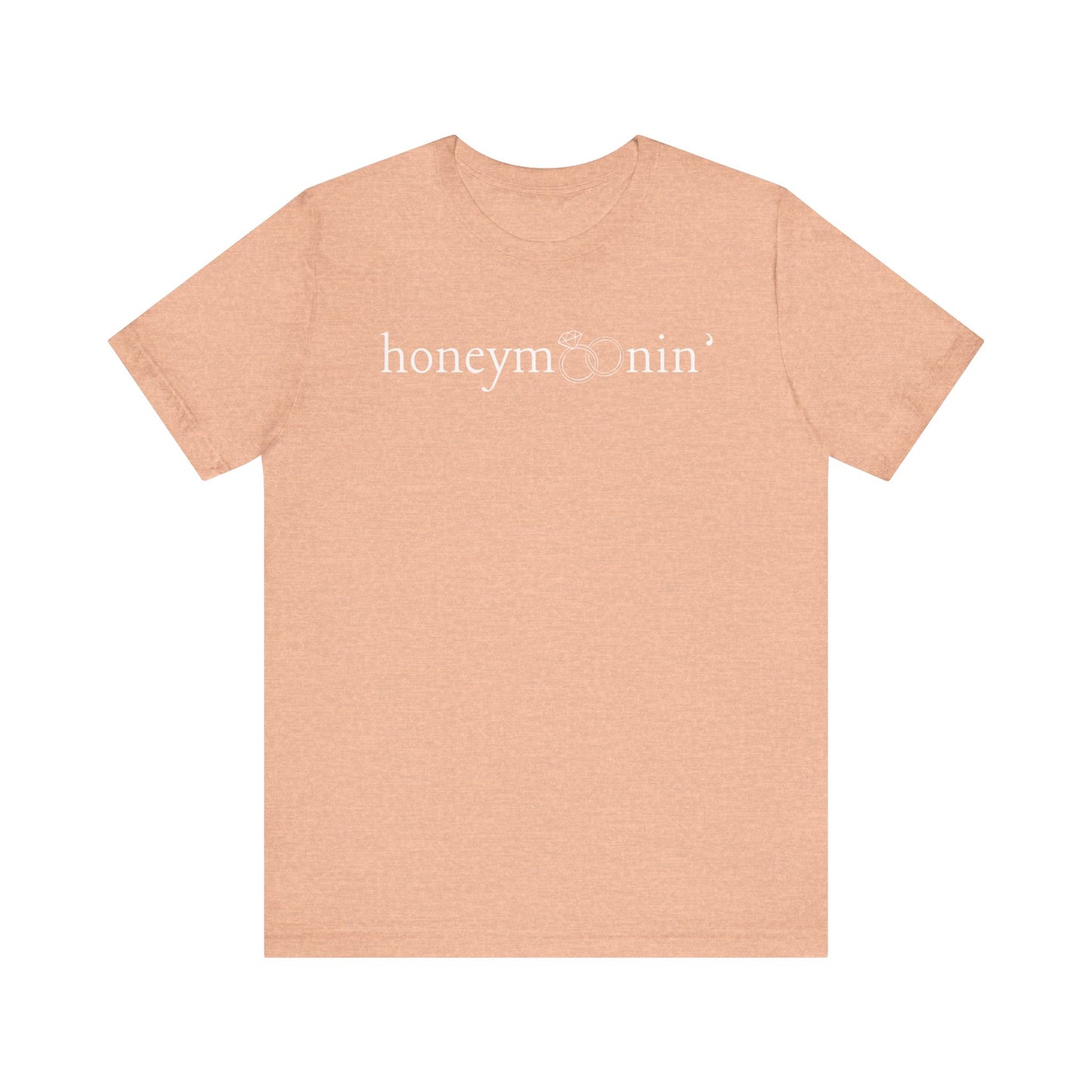 Honeymoonin' Rings White Text T-shirt