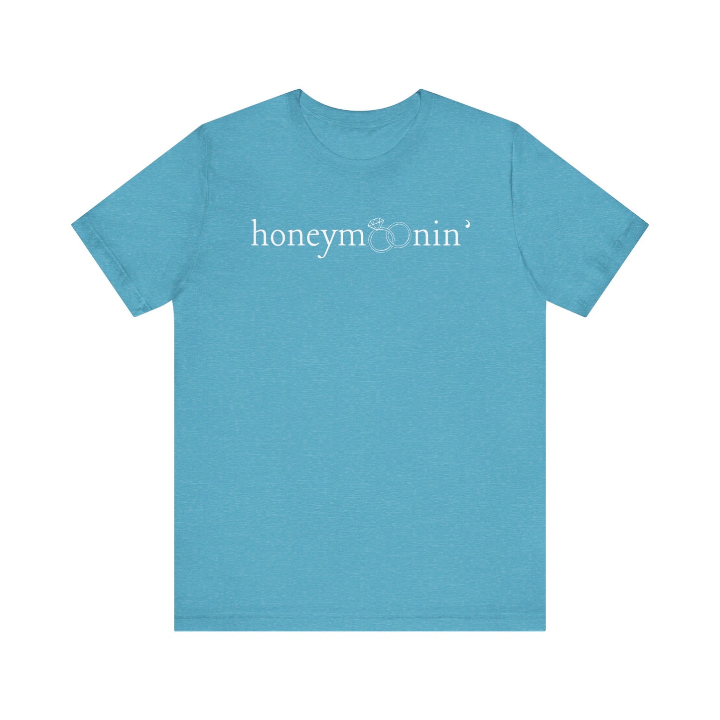 Honeymoonin' Rings White Text T-shirt