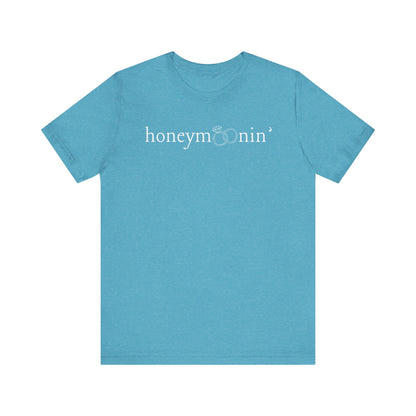 Honeymoonin' Rings White Text T-shirt