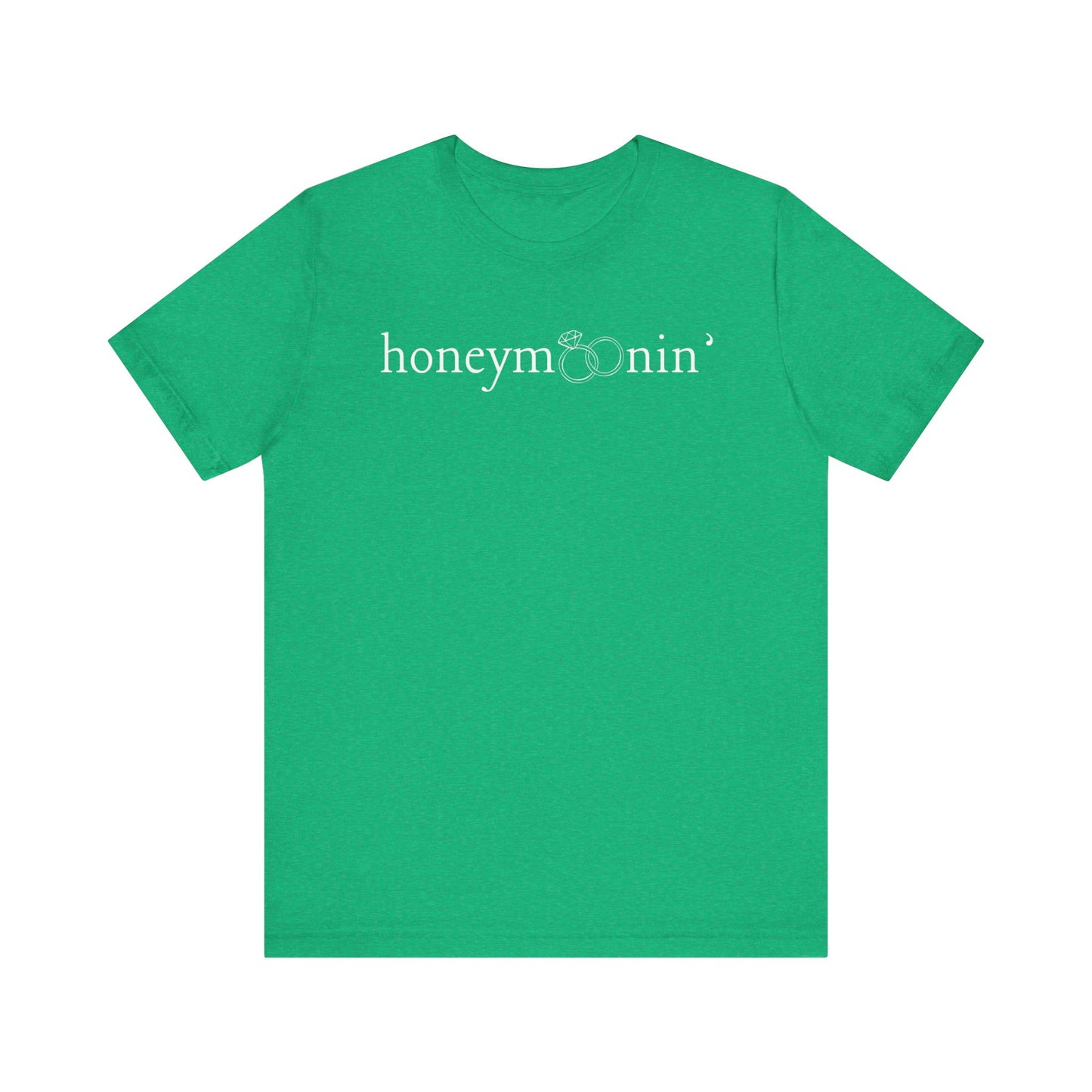 Honeymoonin' Rings White Text T-shirt