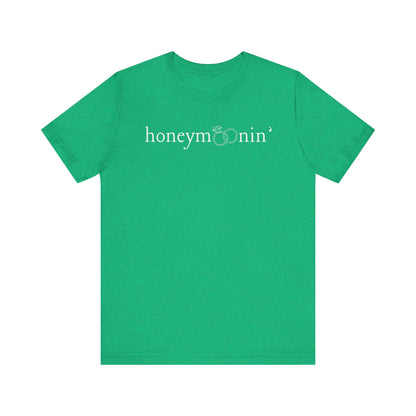 Honeymoonin' Rings White Text T-shirt