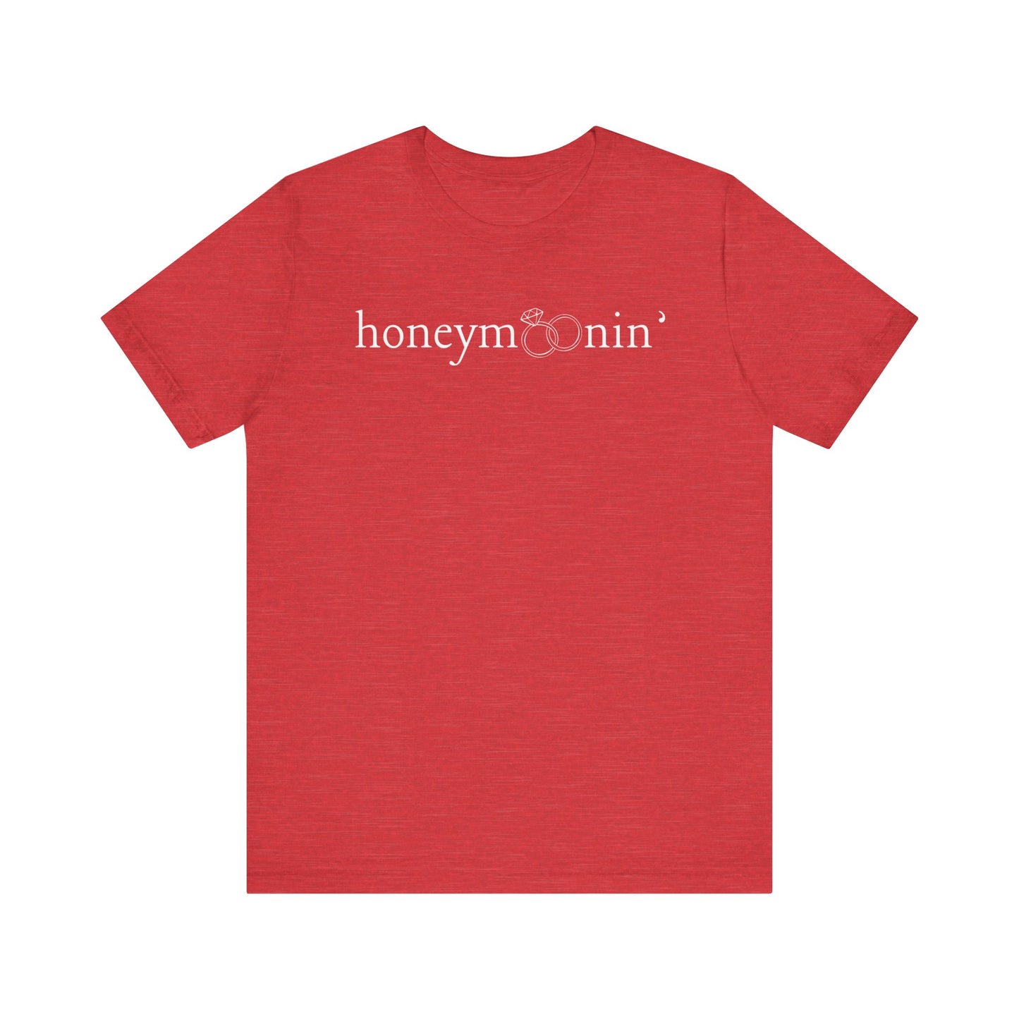 Honeymoonin' Rings White Text T-shirt