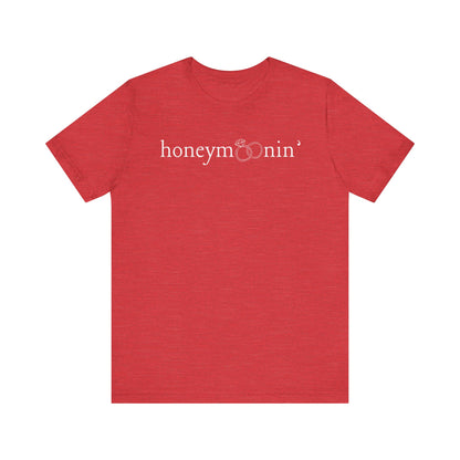 Honeymoonin' Rings White Text T-shirt