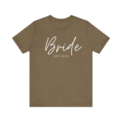 Bride Cursive White Text T-shirt
