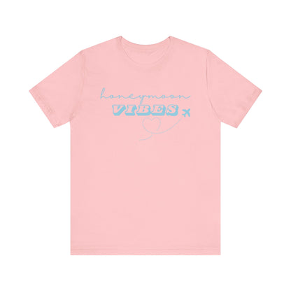 Honeymoon Vibes Blue Text T-shirt