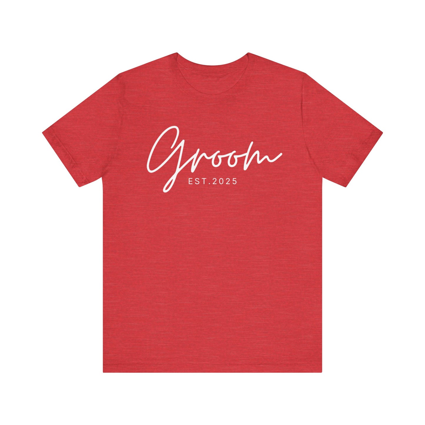 Groom Cursive White Text T-shirt