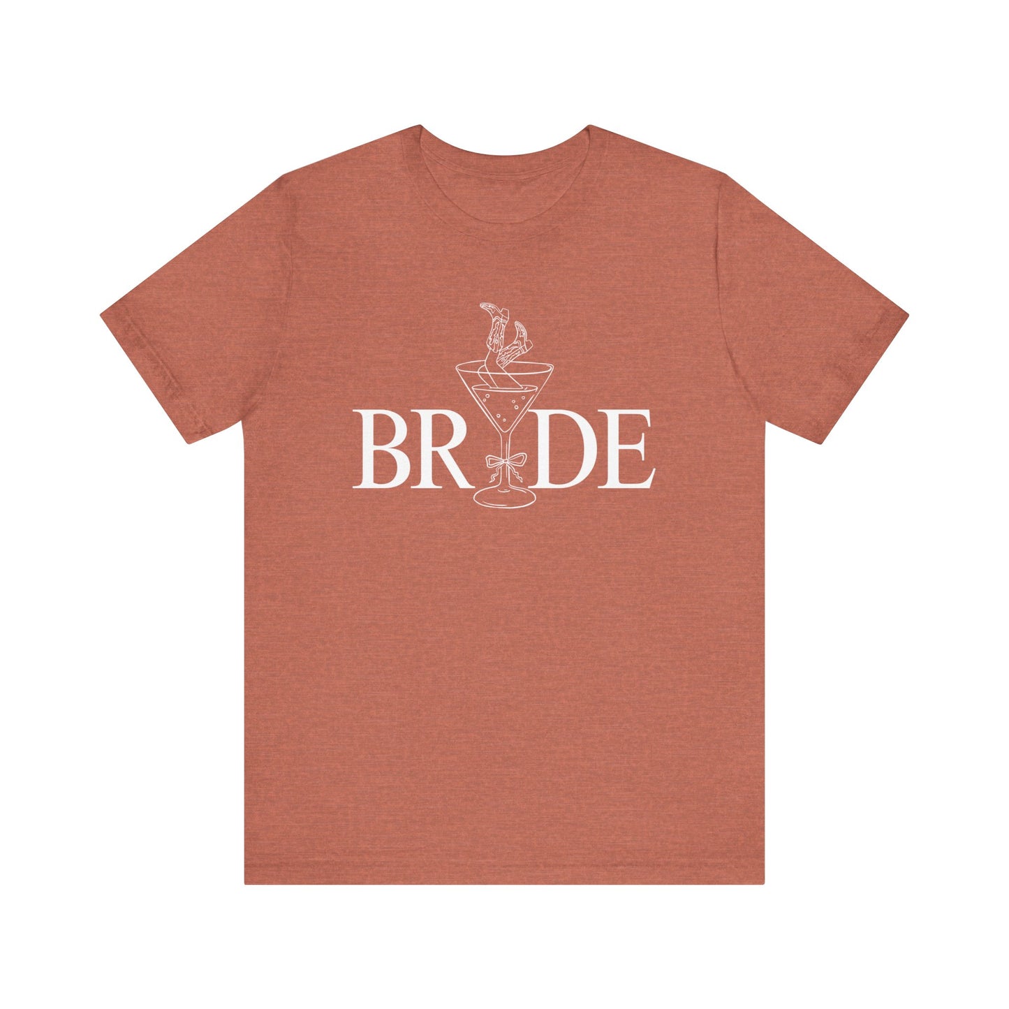 Bride Cowgirl Martini white Lettering T-shirt