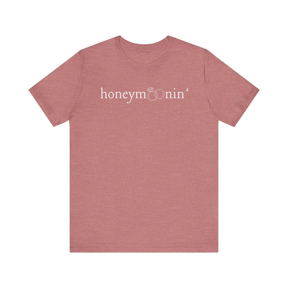 Honeymoonin' Rings White Text T-shirt