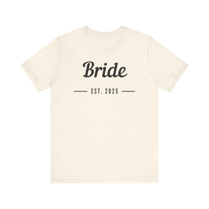 Bride Est. 2025 Black Text T-shirt