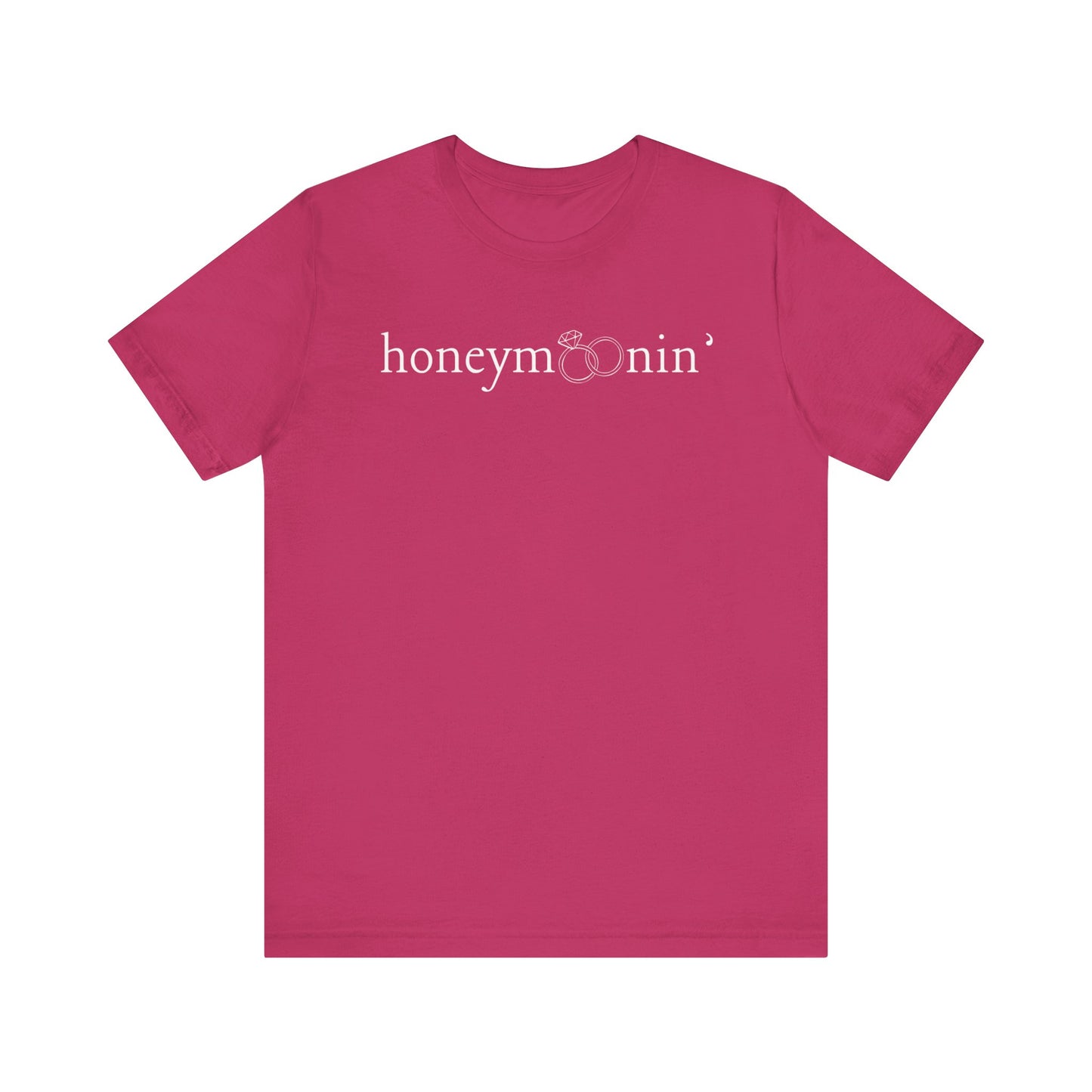 Honeymoonin' Rings White Text T-shirt