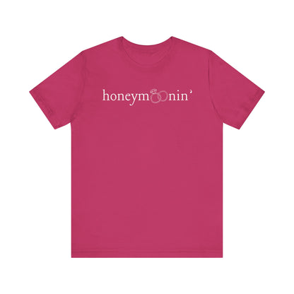 Honeymoonin' Rings White Text T-shirt