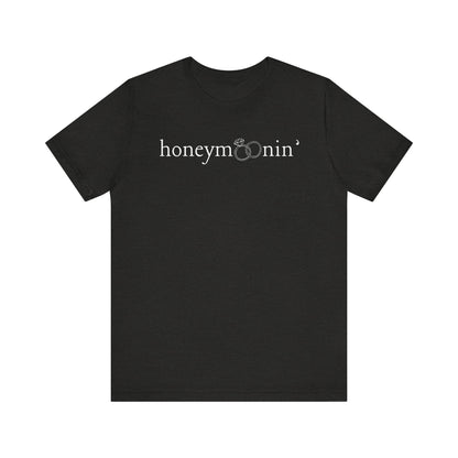 Honeymoonin' Rings White Text T-shirt