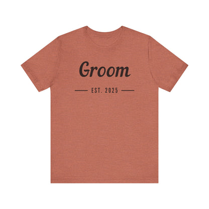 Groom Est. 2025 Black Text T-shirt