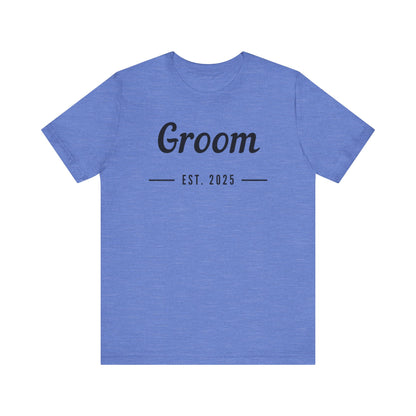 Groom Est. 2025 Black Text T-shirt