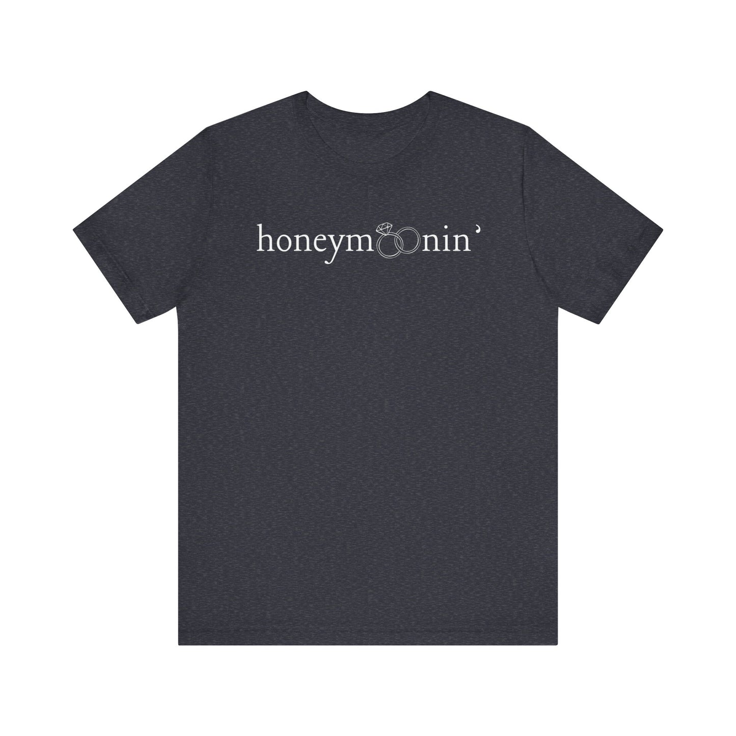 Honeymoonin' Rings White Text T-shirt