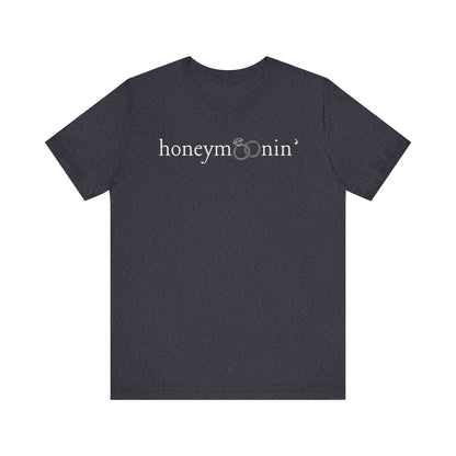 Honeymoonin' Rings White Text T-shirt