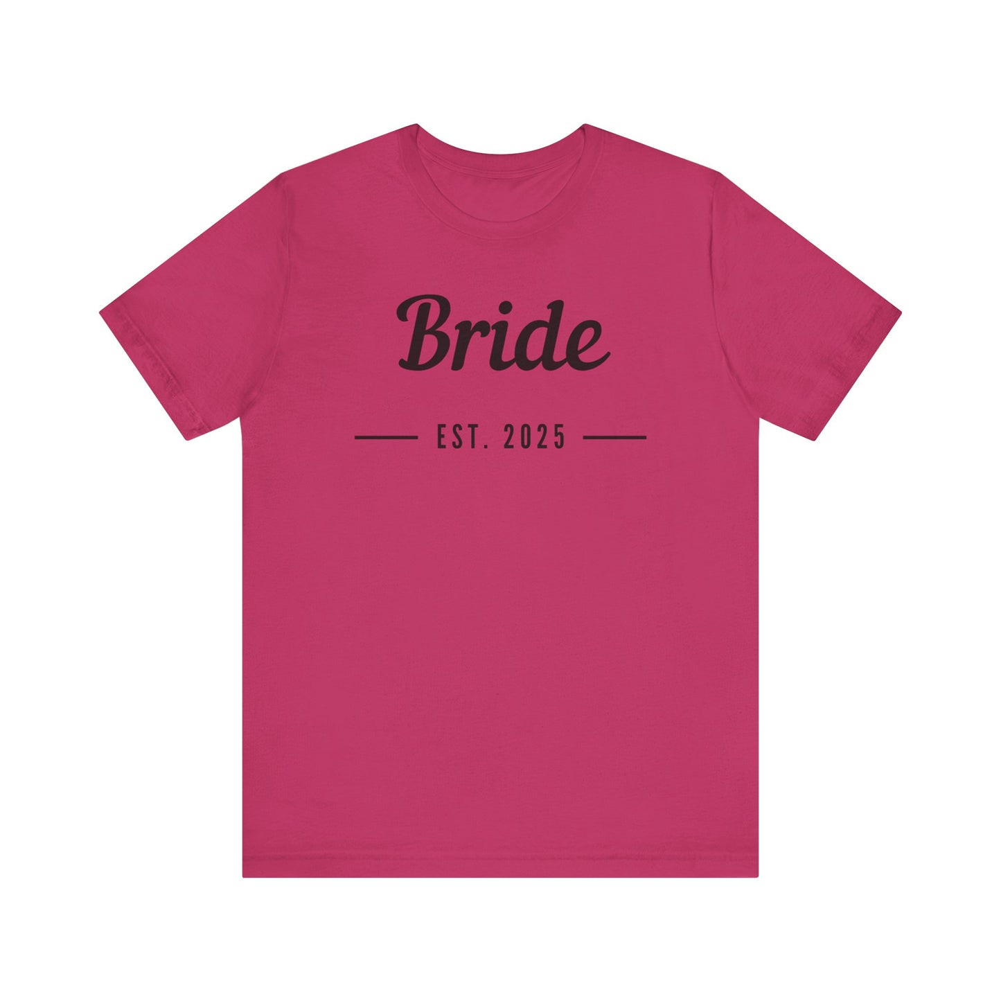 Bride Est. 2025 Black Text T-shirt