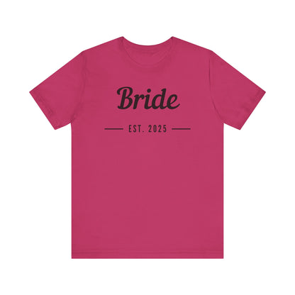 Bride Est. 2025 Black Text T-shirt