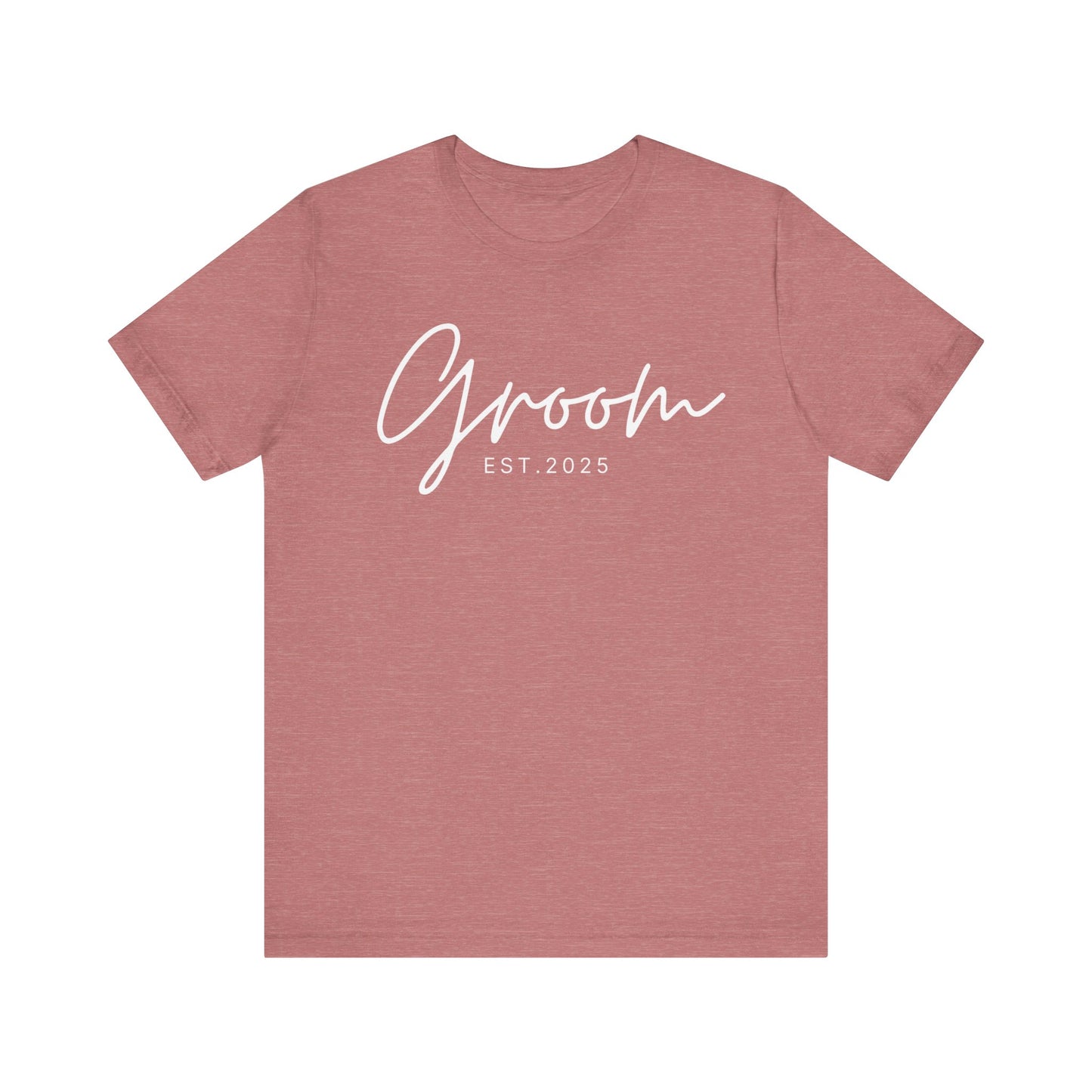 Groom Cursive White Text T-shirt