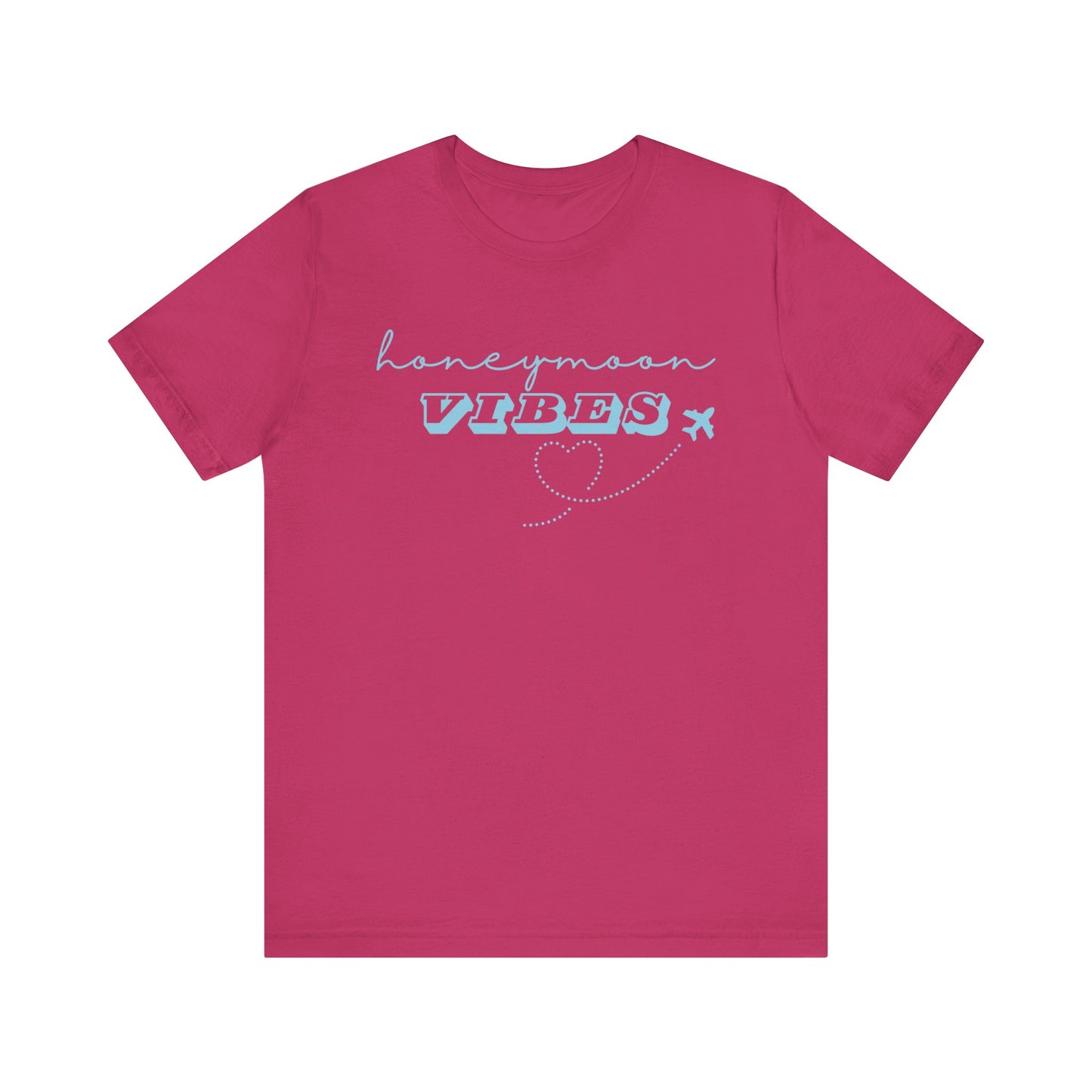Honeymoon Vibes Blue Text T-shirt