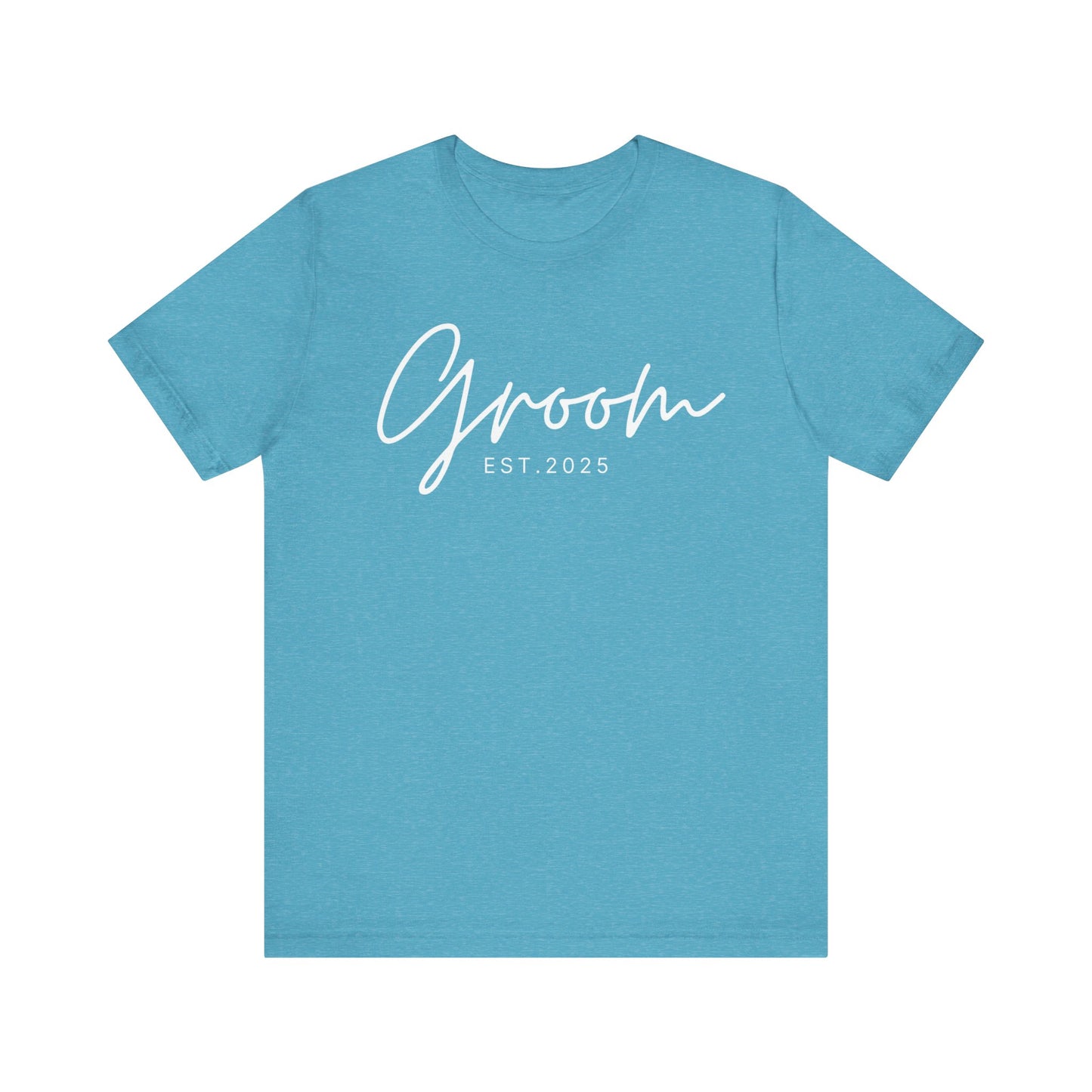 Groom Cursive White Text T-shirt