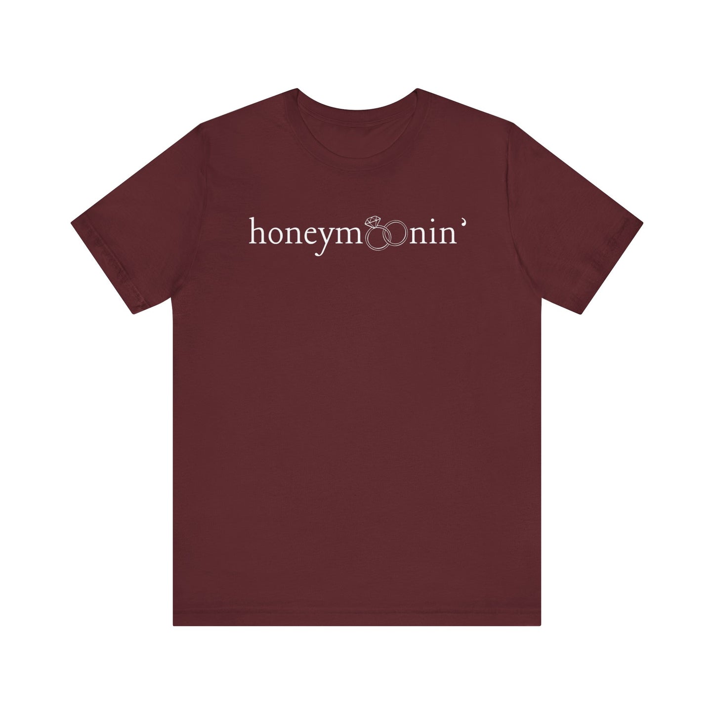 Honeymoonin' Rings White Text T-shirt