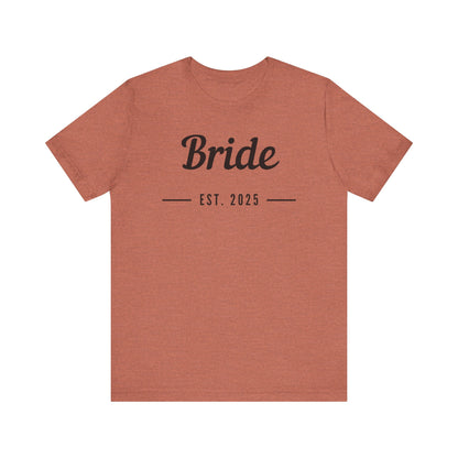 Bride Est. 2025 Black Text T-shirt