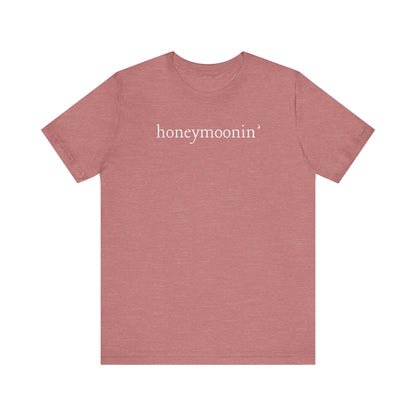Honeymoonin' White Text T-shirt