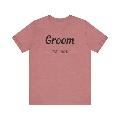 Groom Est. 2025 Black Text T-shirt