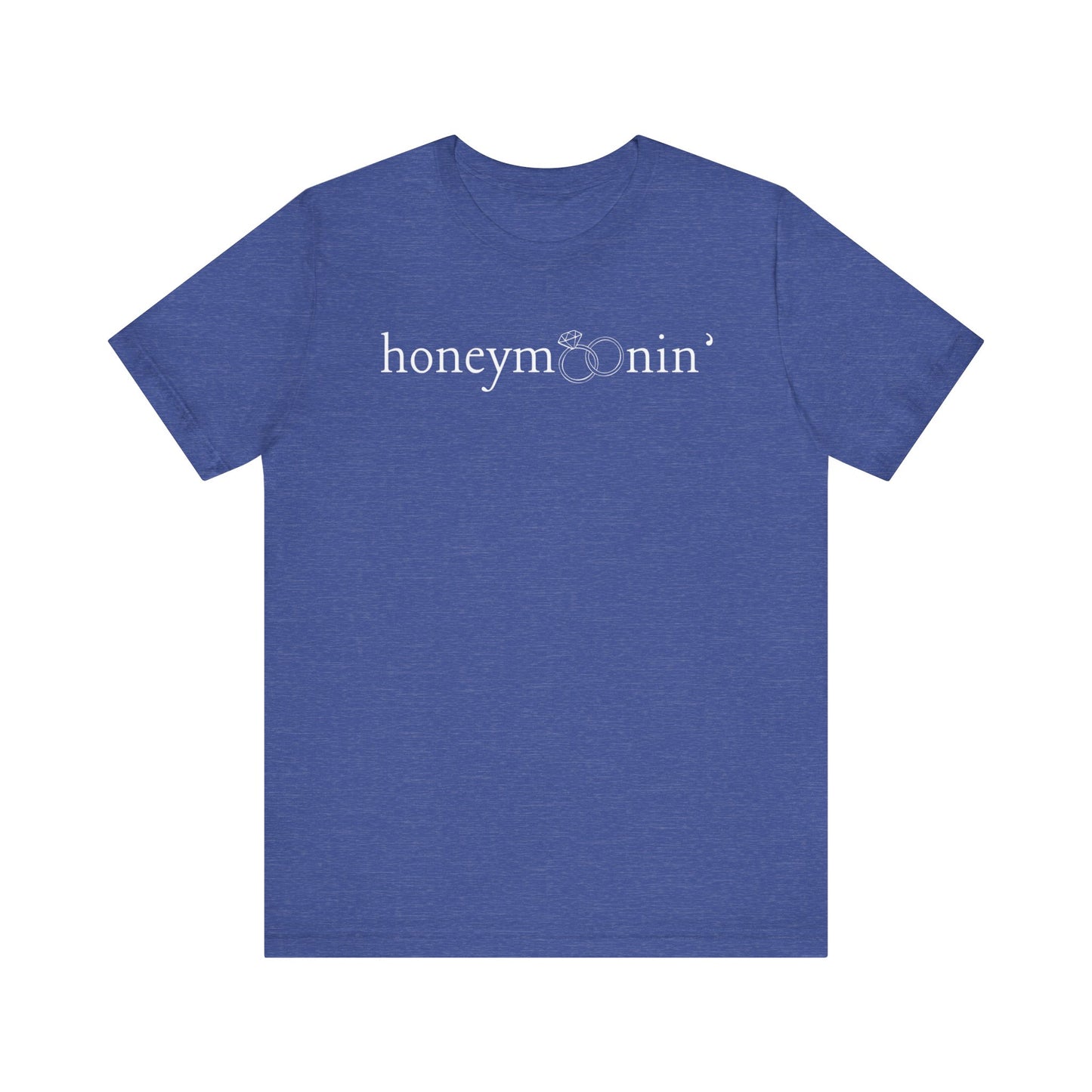 Honeymoonin' Rings White Text T-shirt