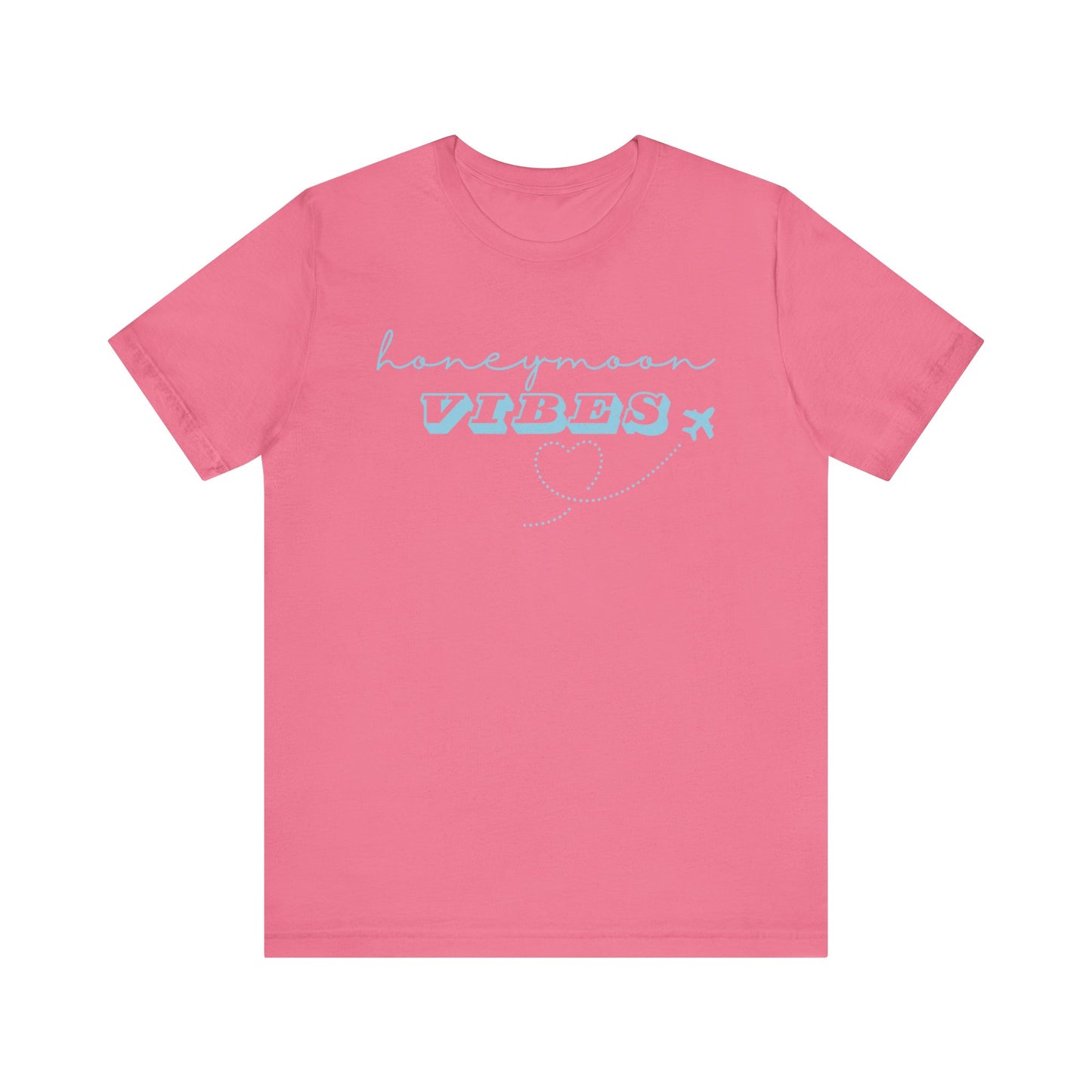 Honeymoon Vibes Blue Text T-shirt
