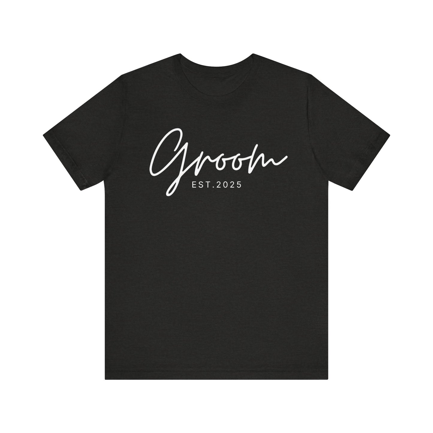 Groom Cursive White Text T-shirt