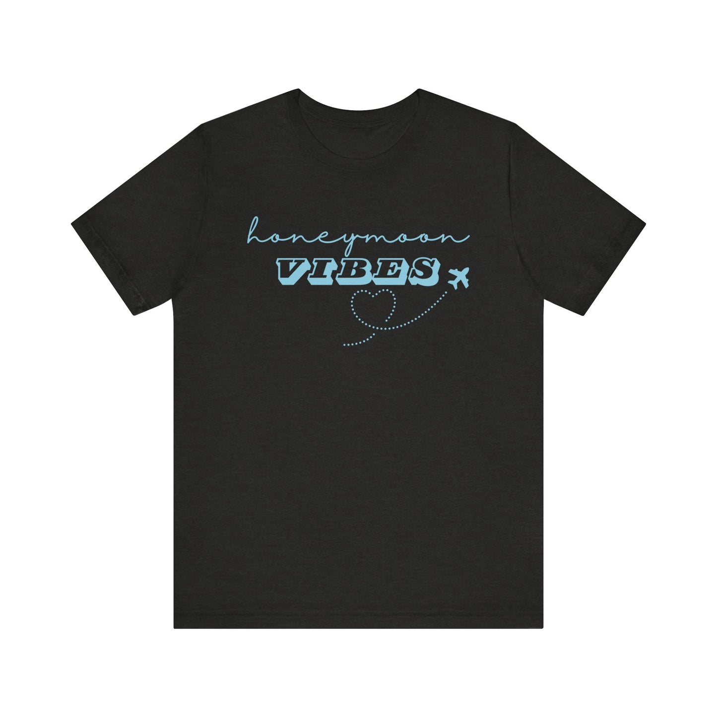 Honeymoon Vibes Blue Text T-shirt