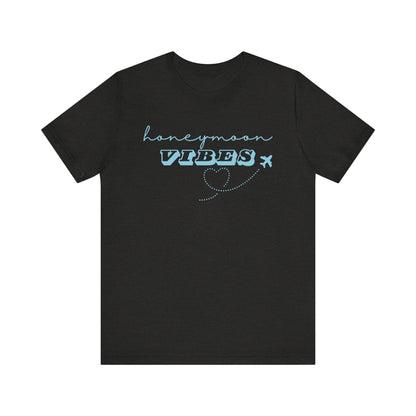 Honeymoon Vibes Blue Text T-shirt