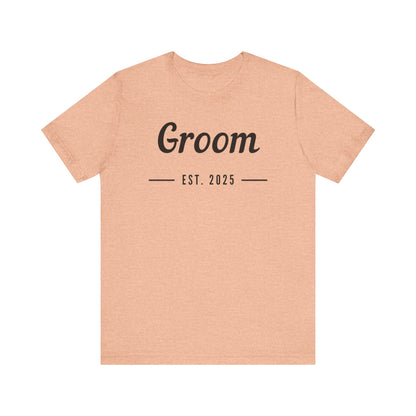 Groom Est. 2025 Black Text T-shirt